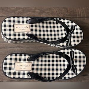 Kate Spade Black and White Checkered Sandals Size 5